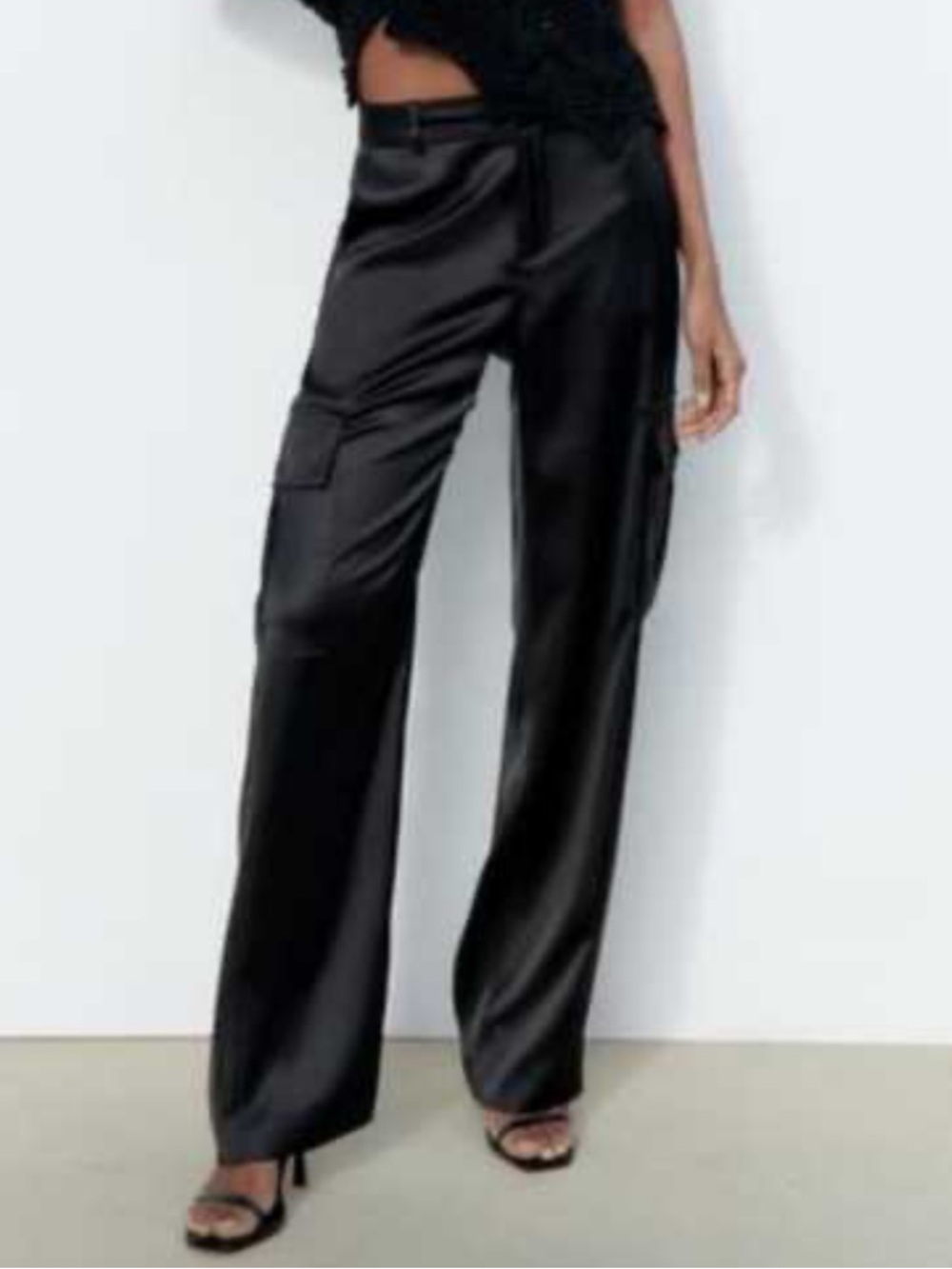 Zara Satin Effect cargo Pants